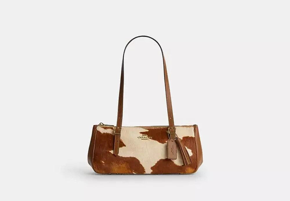 NWT B7-012 Coach Asher Shoulder Bag in Haircalf with Cow Print CDW46